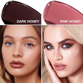 HHLTOH Honey Butter Tinted Lip Balm in use on lips