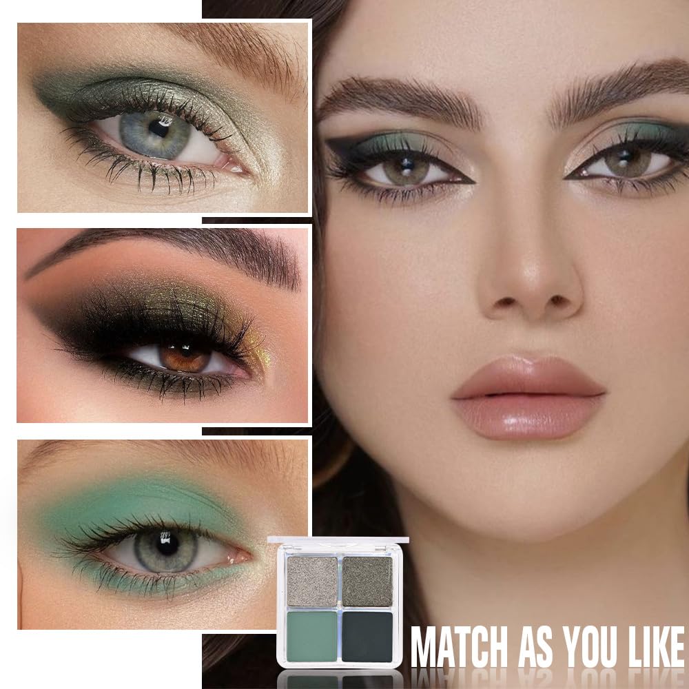 HHLTOH Matcha Green Eyeshadow Palette packaging with dimensions