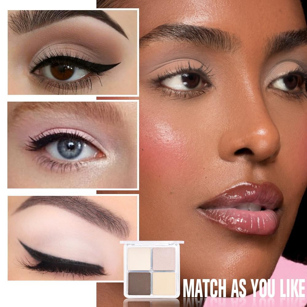 HHLTOH Nude Brown Eyeshadow Palette close-up of shades