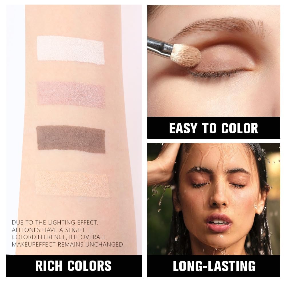HHLTOH Nude Brown Eyeshadow Palette swatches on skin