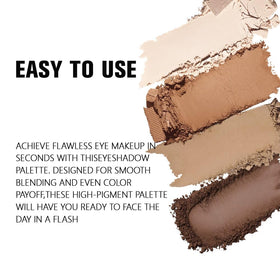 HHLTOH Nude Brown Matte Eyeshadow Quad Palette open with applicator