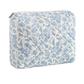 HHQQWZ blue floral makeup bag front view