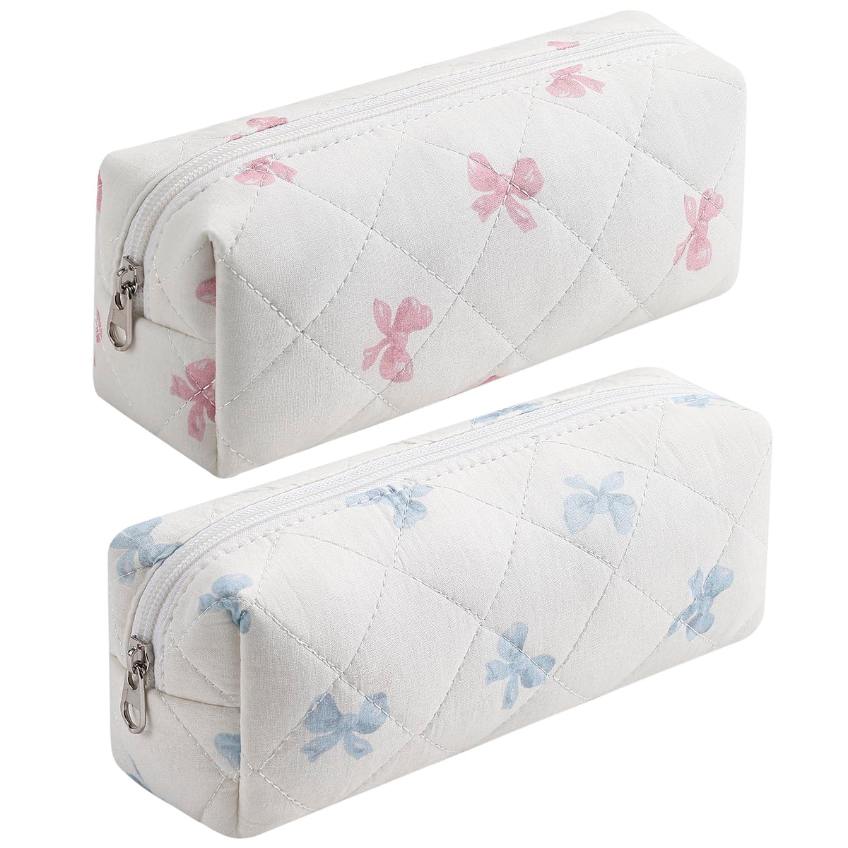 HHQQWZ Cute Floral Cotton Makeup Brush Bag front view