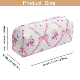 HHQQWZ Floral Cotton Makeup Brush Bag side view