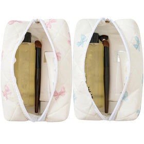 HHQQWZ Makeup Bag blue bow tie side view