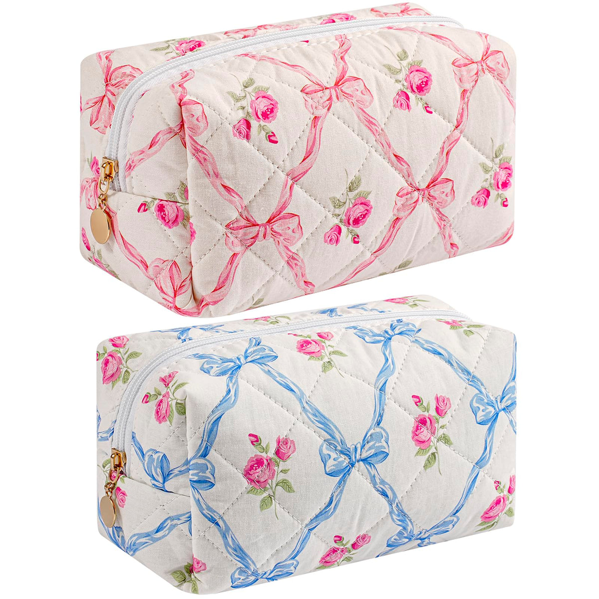 HHQQWZ Makeup Bag front view featuring floral design
