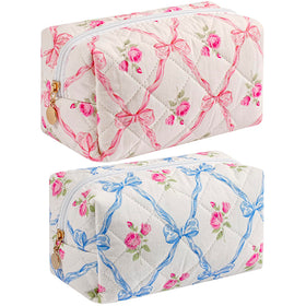 HHQQWZ Makeup Bag front view featuring floral design