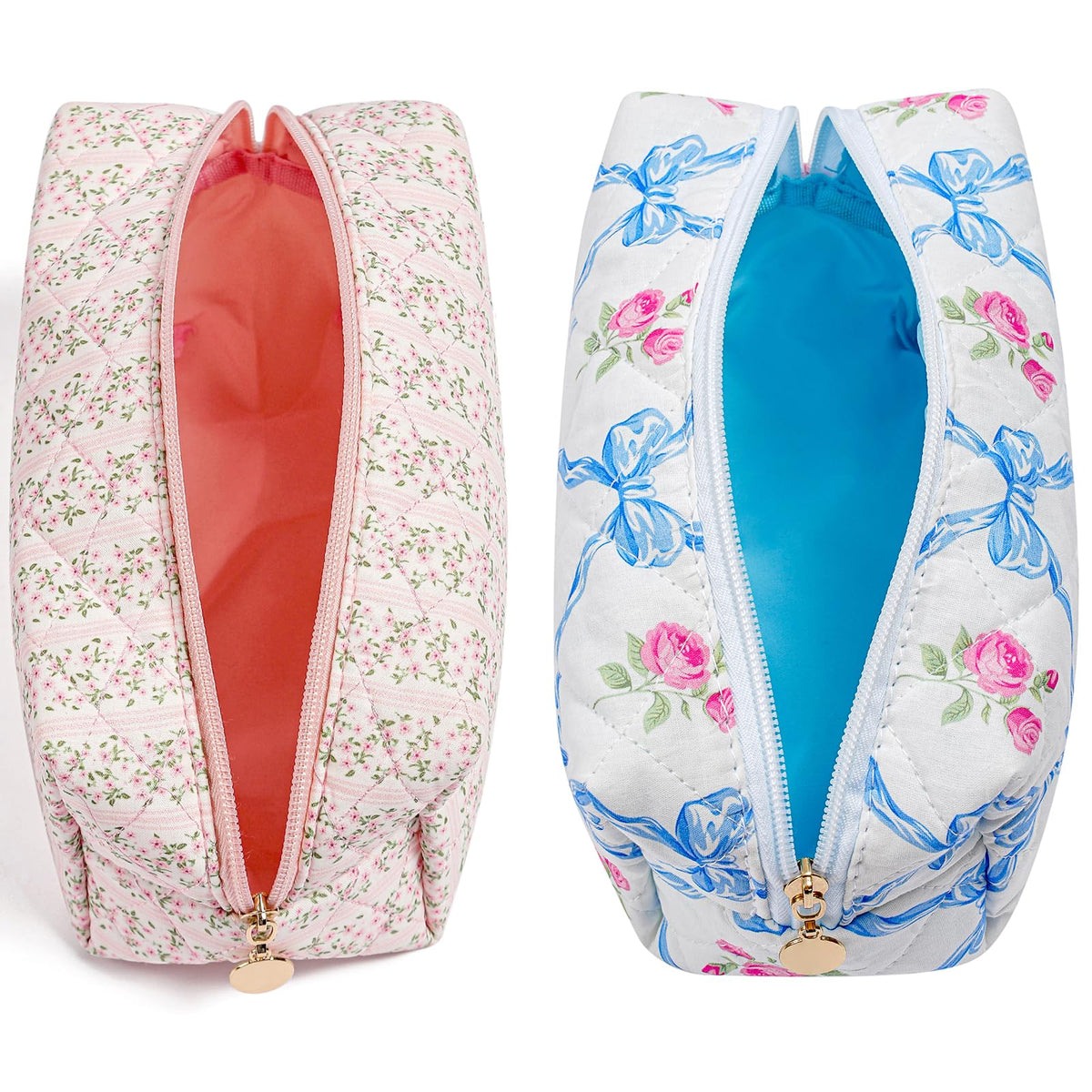 HHQQWZ Makeup Bag open showing large capacity for cosmetics