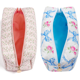 HHQQWZ Makeup Bag open showing large capacity for cosmetics