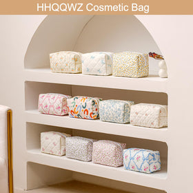 HHQQWZ Makeup Bag open view with cosmetics inside