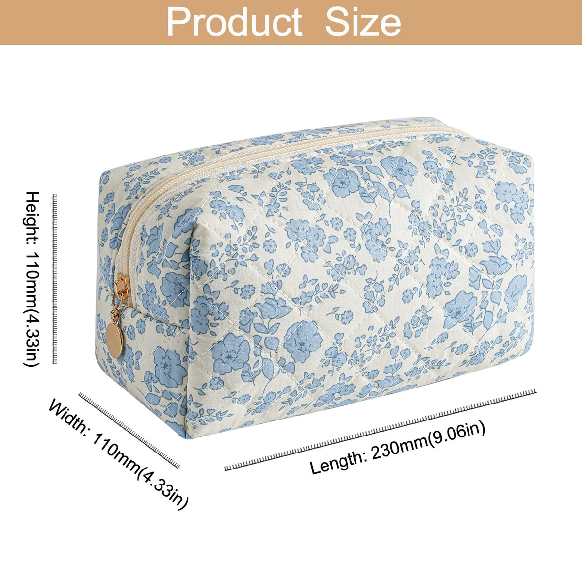HHQQWZ Makeup Bag open with cosmetics inside