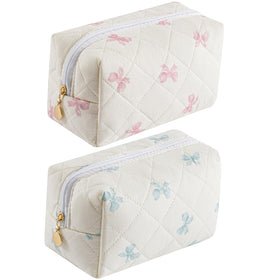 HHQQWZ Makeup Bag pink bow tie front view
