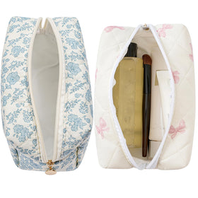HHQQWZ Makeup Bag side view showcasing zipper