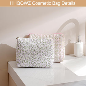 HHQQWZ Makeup Bag side view showcasing zipper detail