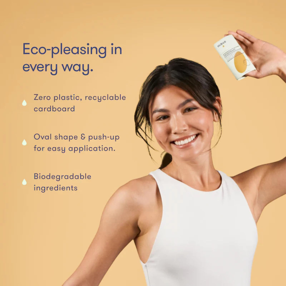 HIBAR Bergamot & Cedar Deodorant side view showing packaging