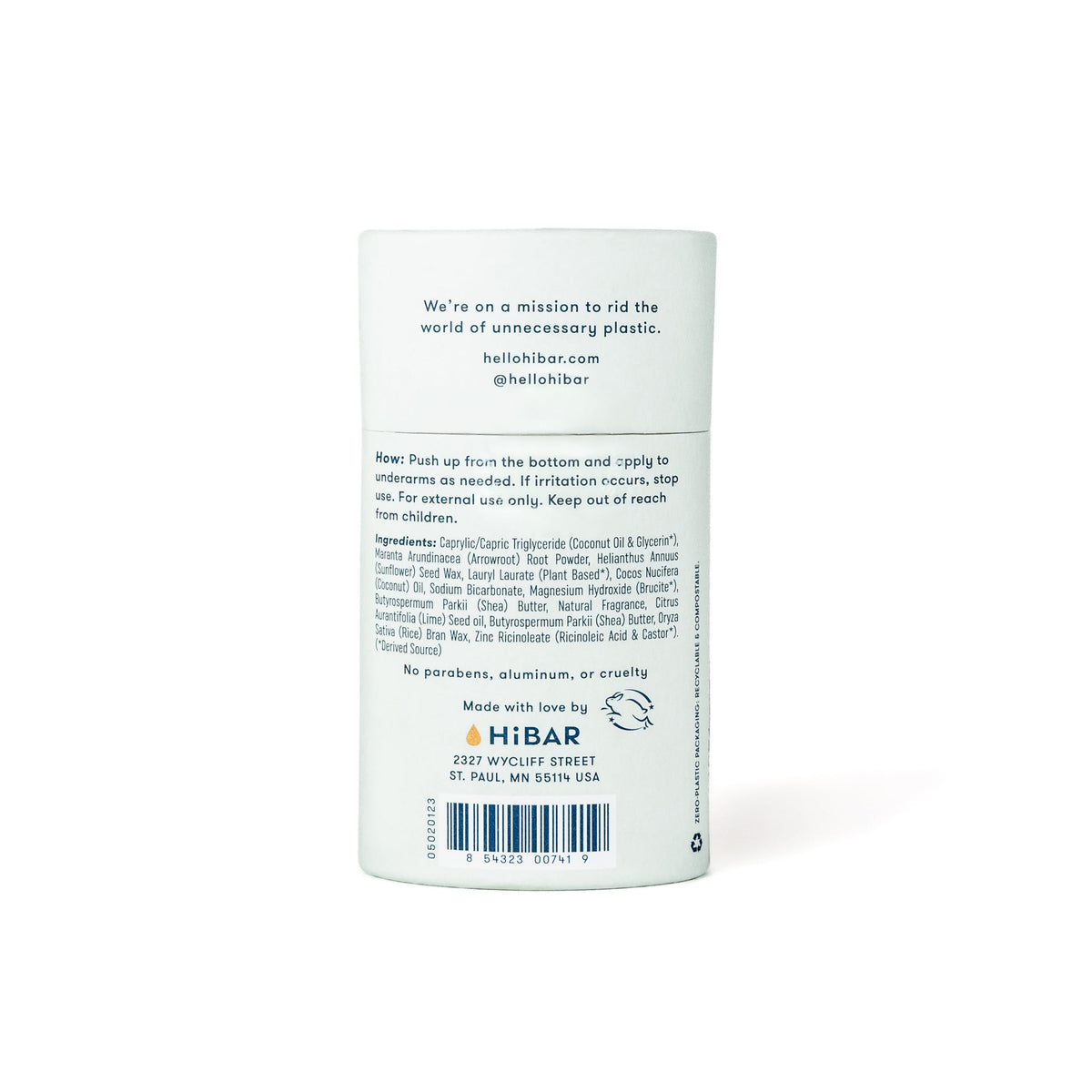 HIBAR Bergamot & Cedar Deodorant with natural background