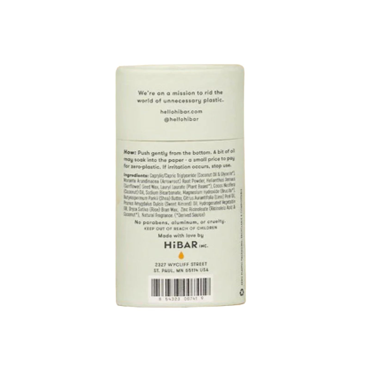 HIBAR Bergamot Cedar Deodorant with natural ingredients background