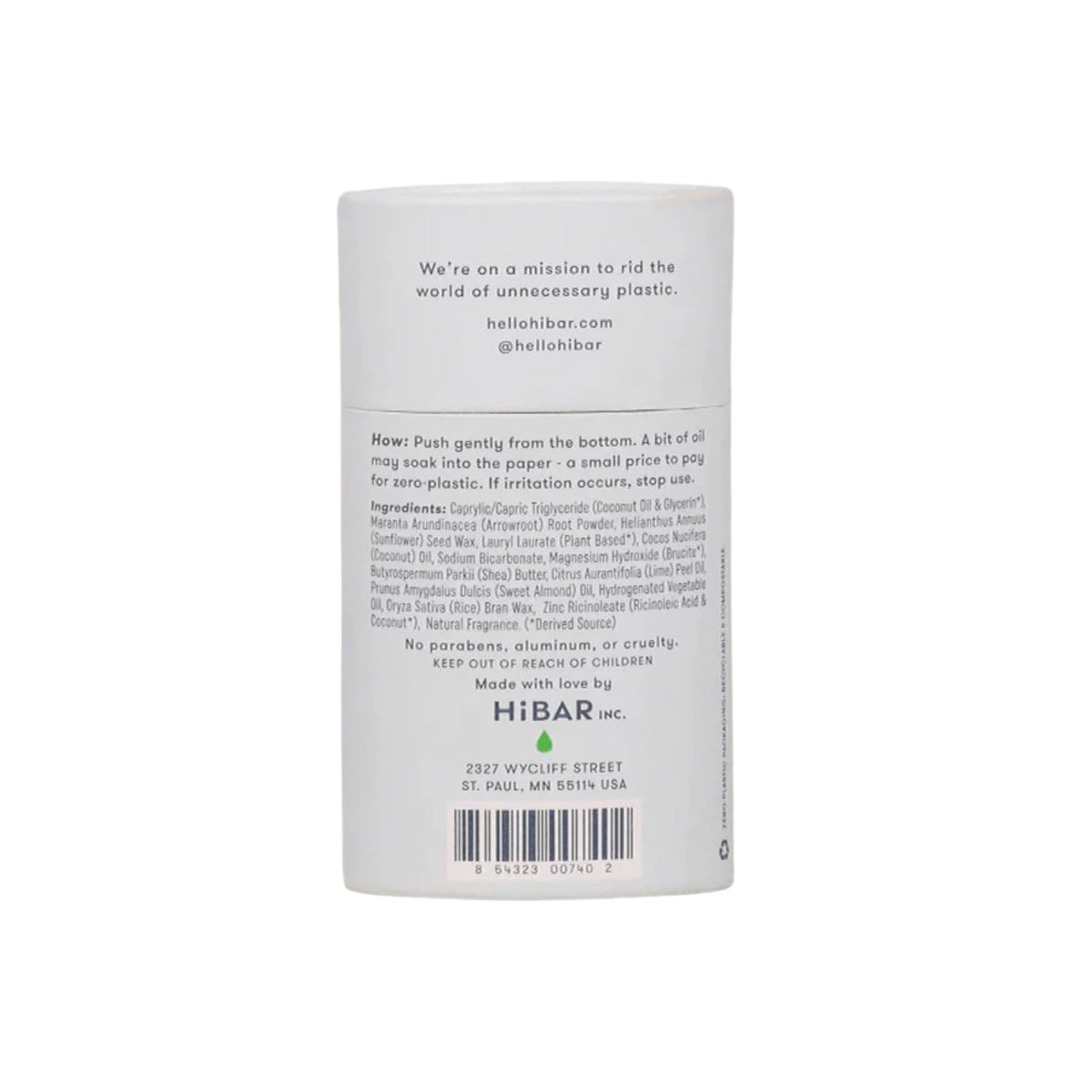 HIBAR Fresh Rain & Cucumber Deodorant with eco-friendly packaging