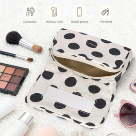 Hibilog makeup bag in trendy polka dot pattern