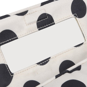 Hibilog nylon makeup bag open with cosmetics inside