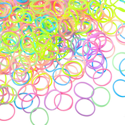 Hicarer 1000 pcs Mini Rubber Hair Bands assorted colours front view
