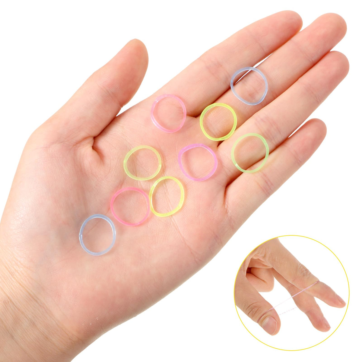 Hicarer Mini Rubber Hair Bands used in a ponytail hairstyle