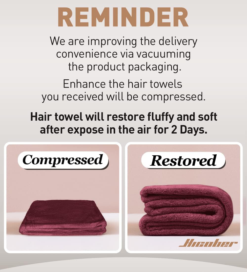 Hicober Microfiber Hair Towel Wrap 3-Pack displayed together