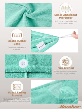 Hicober Microfiber Hair Towel Wrap back view in grey