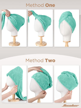 Hicober Microfiber Hair Towel Wrap close-up of button loop