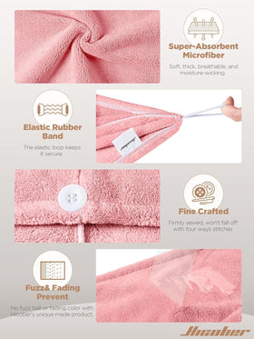 Hicober Microfiber Hair Towel Wrap Green front view