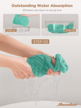 Hicober Microfiber Hair Towel Wrap in a bathroom setting