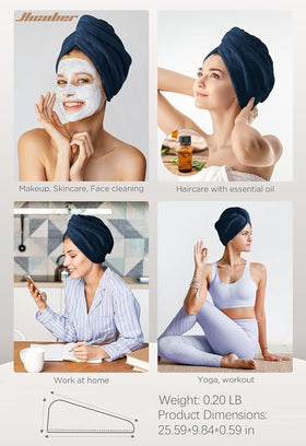 Hicober Microfiber Hair Towel Wrap in a travel bag