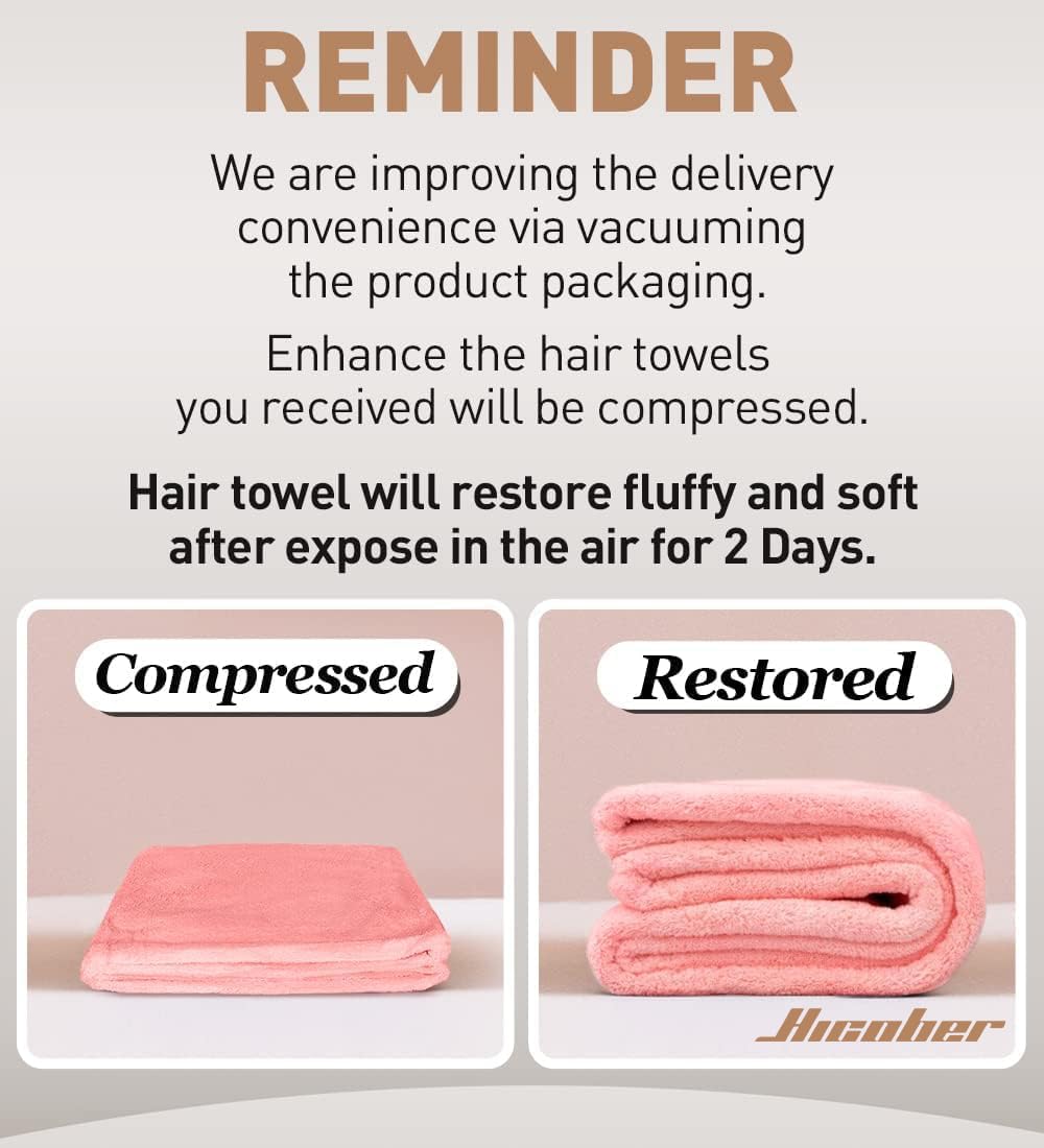 Hicober Microfiber Hair Towel Wrap in a travel setting