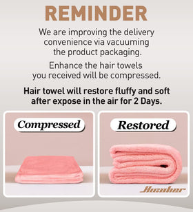 Hicober Microfiber Hair Towel Wrap in a travel setting