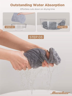 Hicober Microfiber Hair Towel Wrap in packaging