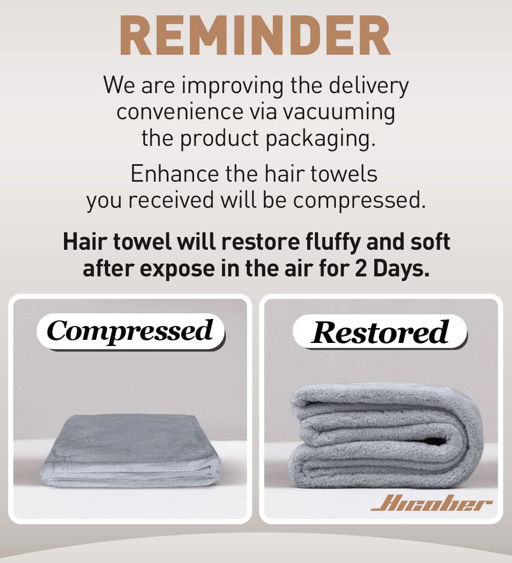 Hicober Microfiber Hair Towel Wrap in purple grey colour