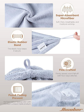 Hicober Microfiber Hair Towel Wrap in use during skincare routine