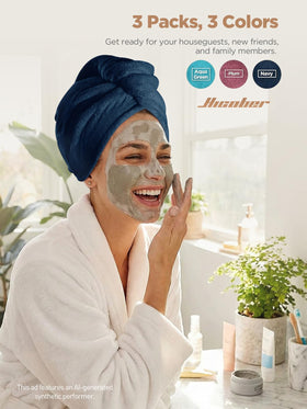 Hicober Microfiber Hair Towel Wrap laid flat to show texture