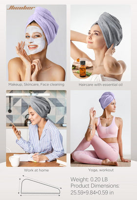 Hicober Microfiber Hair Towel Wrap on a model during skincare