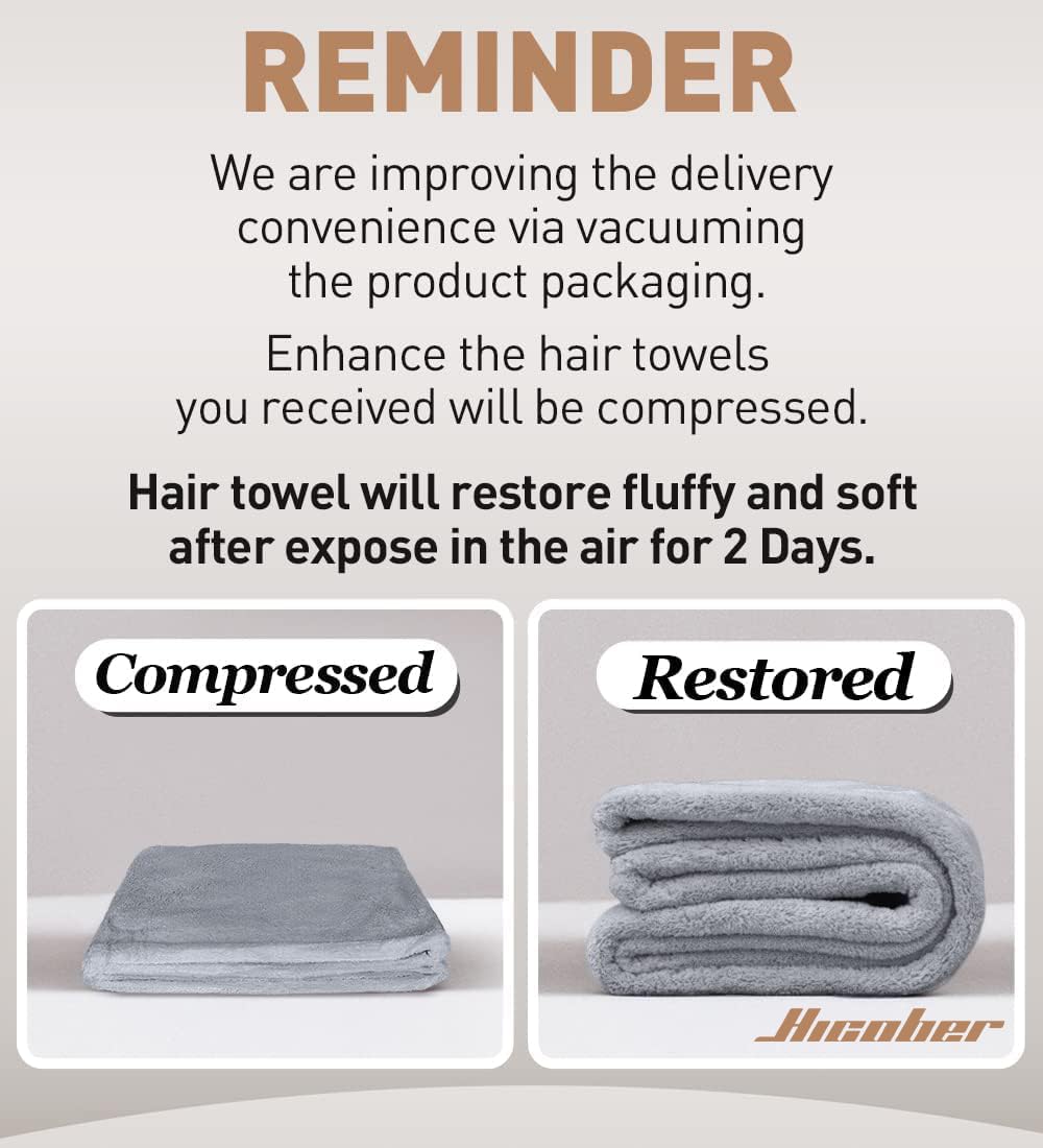 Hicober Microfiber Hair Towel Wrap packaging front view