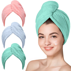 Hicober Microfiber Hair Towel Wrap Pink front view