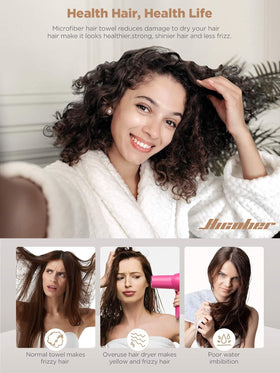 Hicober Microfiber Hair Towel Wrap showing button loop detail