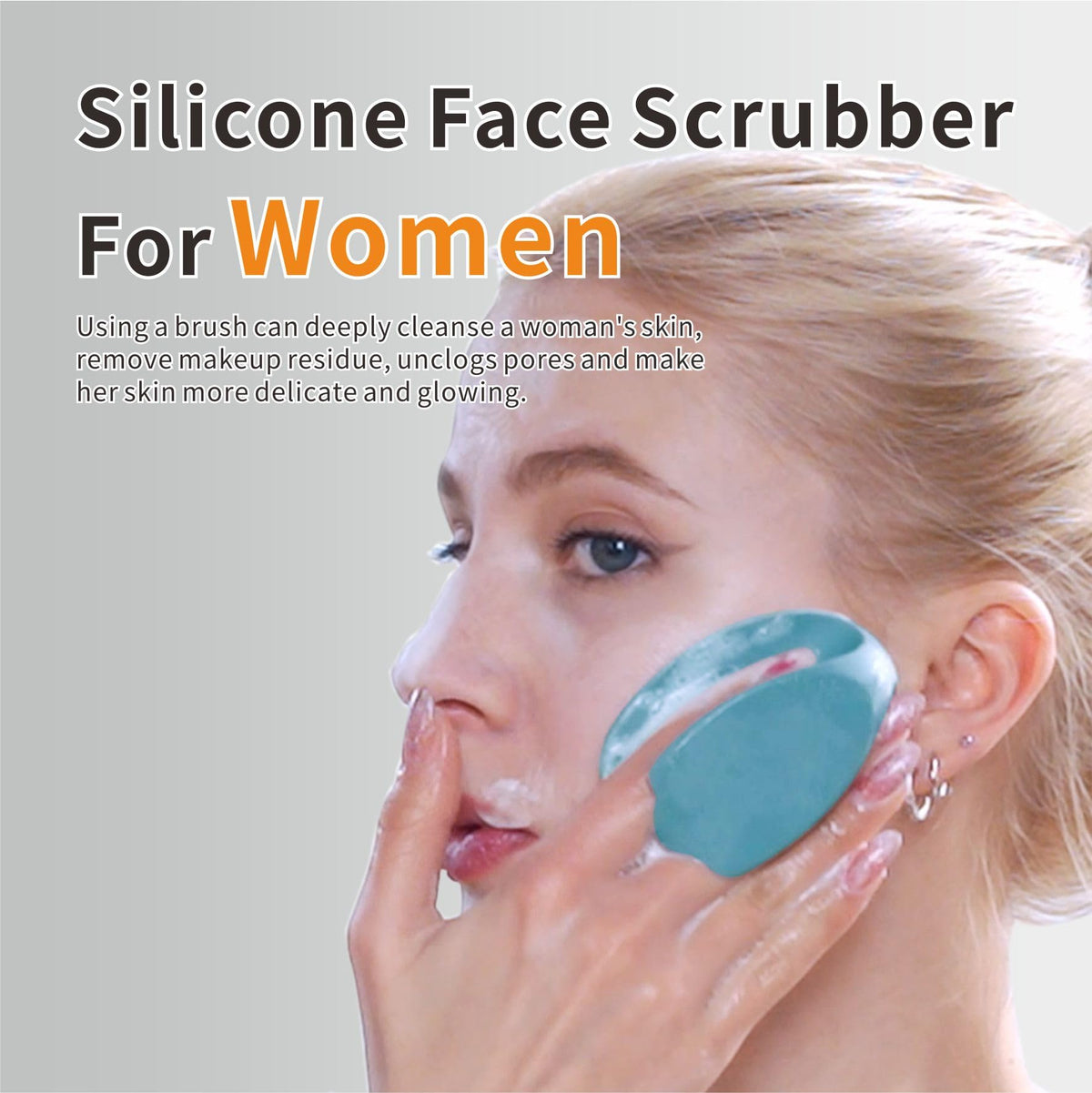 HIEERBUS Silicone Face Scrubber ergonomic handle design