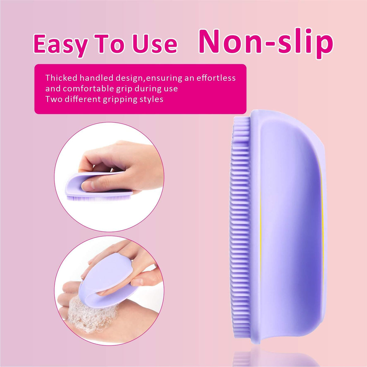 HIEERBUS Silicone Face Scrubber in hand demonstrating grip