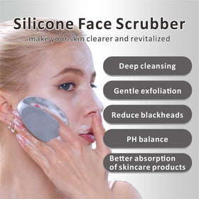 HIEERBUS Silicone Face Scrubber showing ergonomic handle