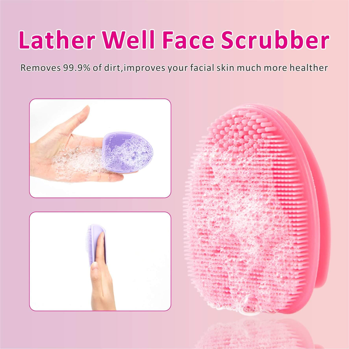 HIEERBUS Silicone Face Scrubber with lather demonstration