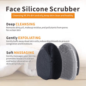 HIEERBUS Soft Silicone Face Scrubber in use during facial cleansing