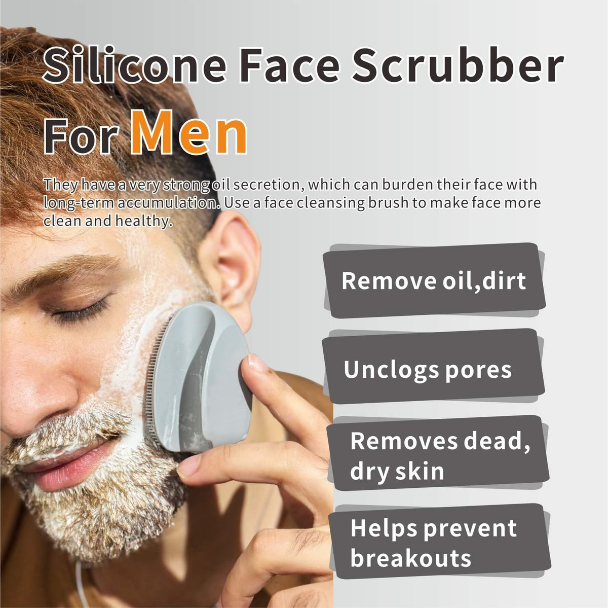 HIEERBUS Soft Silicone Face Scrubber showing bristles detail