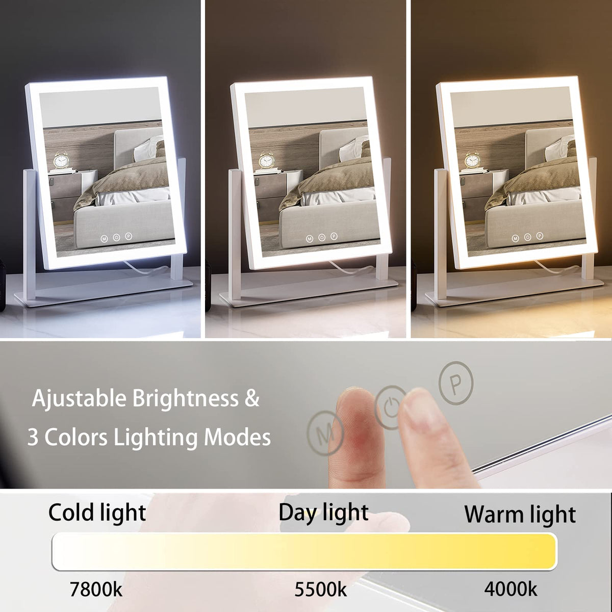 HIEEY Lighted Makeup Mirror 5X magnification detail
