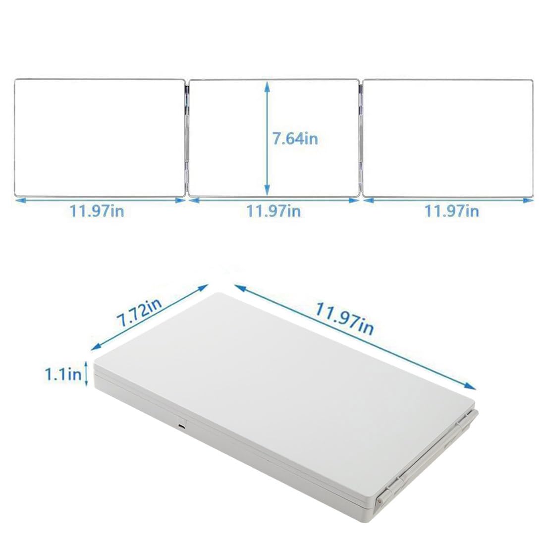 HIEEY Trifold Mirror packed with protective film